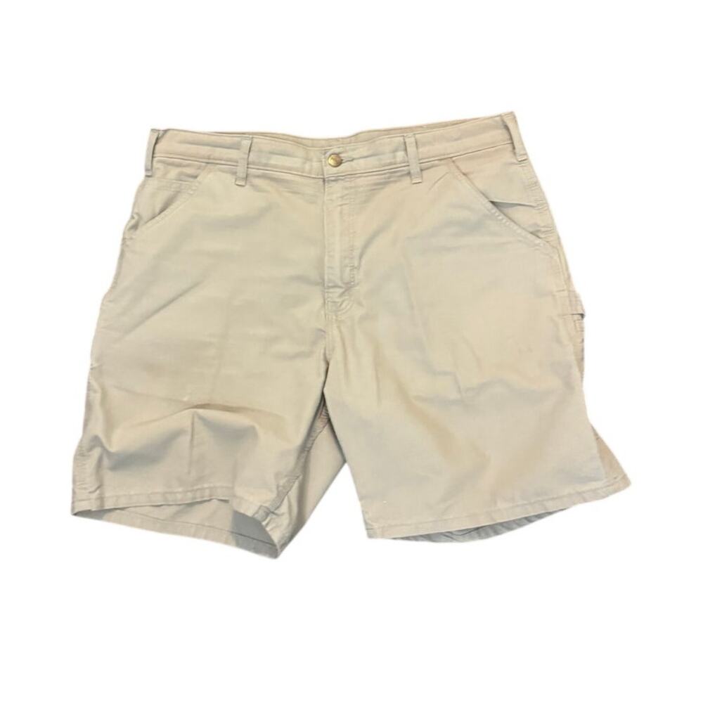 Carhartt Men's Carpenter Chino Shorts Canvas Work Beige Cotton Loose Fit Size 36